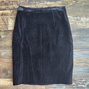 Vintage Escada Margaretha Ley Fleece Mini Pencil Skirt Lined Stretch Black